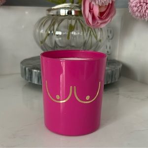 FLAMINGO CANDLES Pink Ribbon Boobs Tatas Soy Candle Cranberry UK New